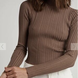Dissh Alina Turtleneck Chocolate Knit Top